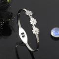 Women Silver Plated Flower Designer Kada