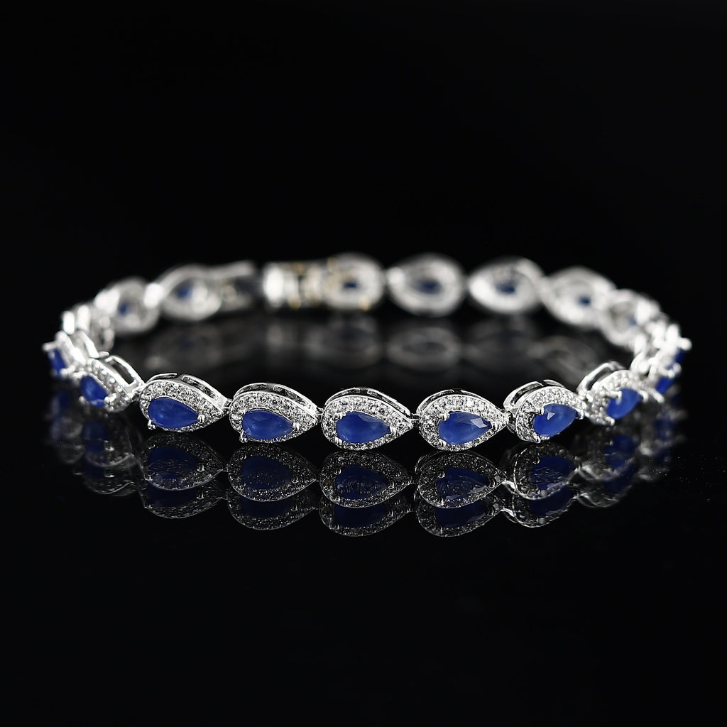 Pear Cut One Line Mini American Diamond Bracelet