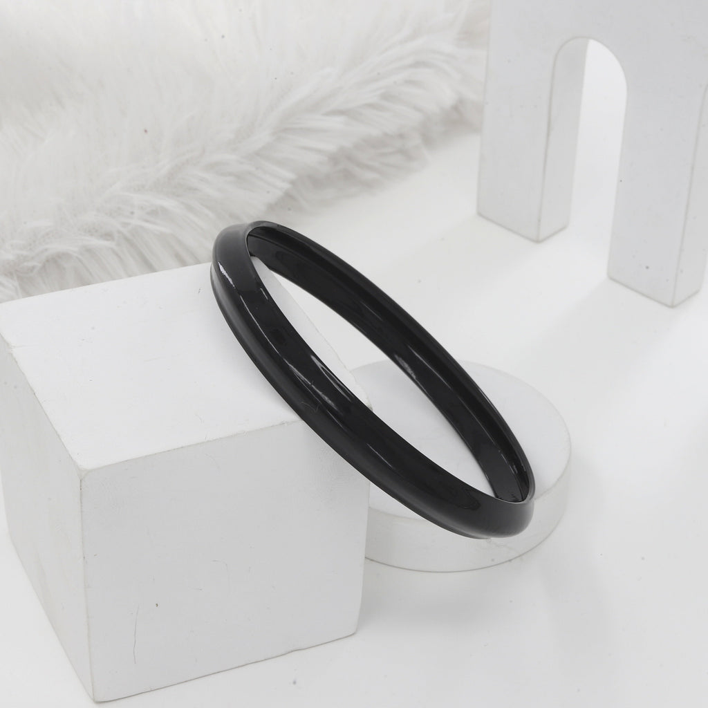 Black Polished Sterling (10mm) Panjabi Kada(23gm)