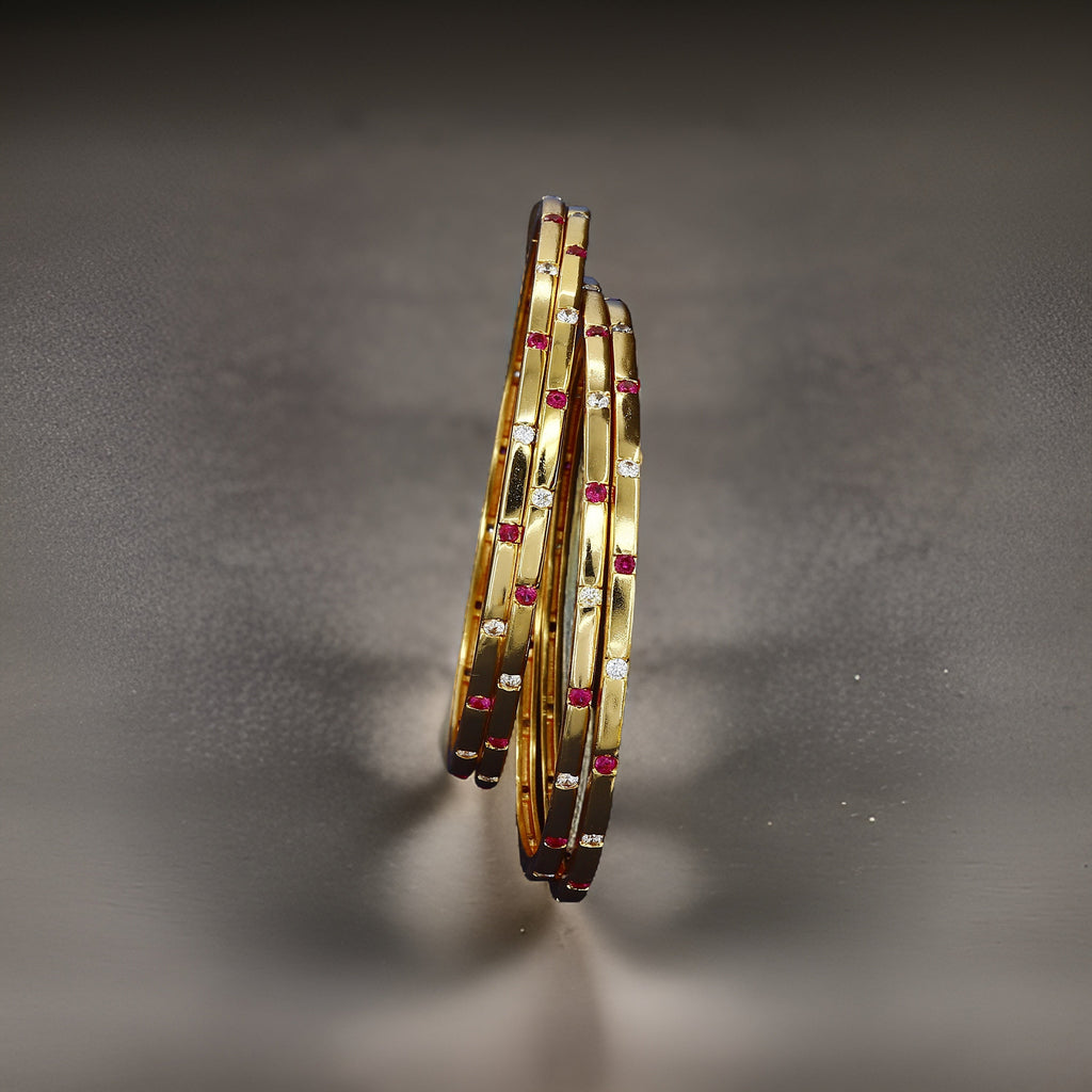 Silm Diamond Color Wedding Bangles