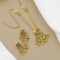 Antique Gold Plated Choker Necklace with Matching Earrings