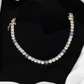 Gold Evil Eye Tennis Bracelet with CZ Stones