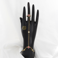 Gold Plated Antique Hath Panja with Kundan Accents