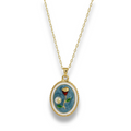 Pastel Stone Flower Design Vintage Pendent Necklace