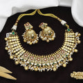 Premium Gold Plated CZ Necklace & Jhumka Earrings Set