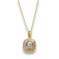 Square Shape Flower Design Vintage Necklace