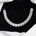 The Classic Silver Emerald Cut Diamond Tennis Bracelet